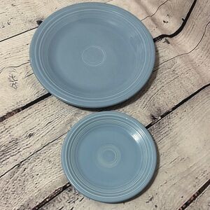 10.5” & 7” H.L. Co Fiesta Periwinkle Blue 2 pc Dinnerware Plate Set